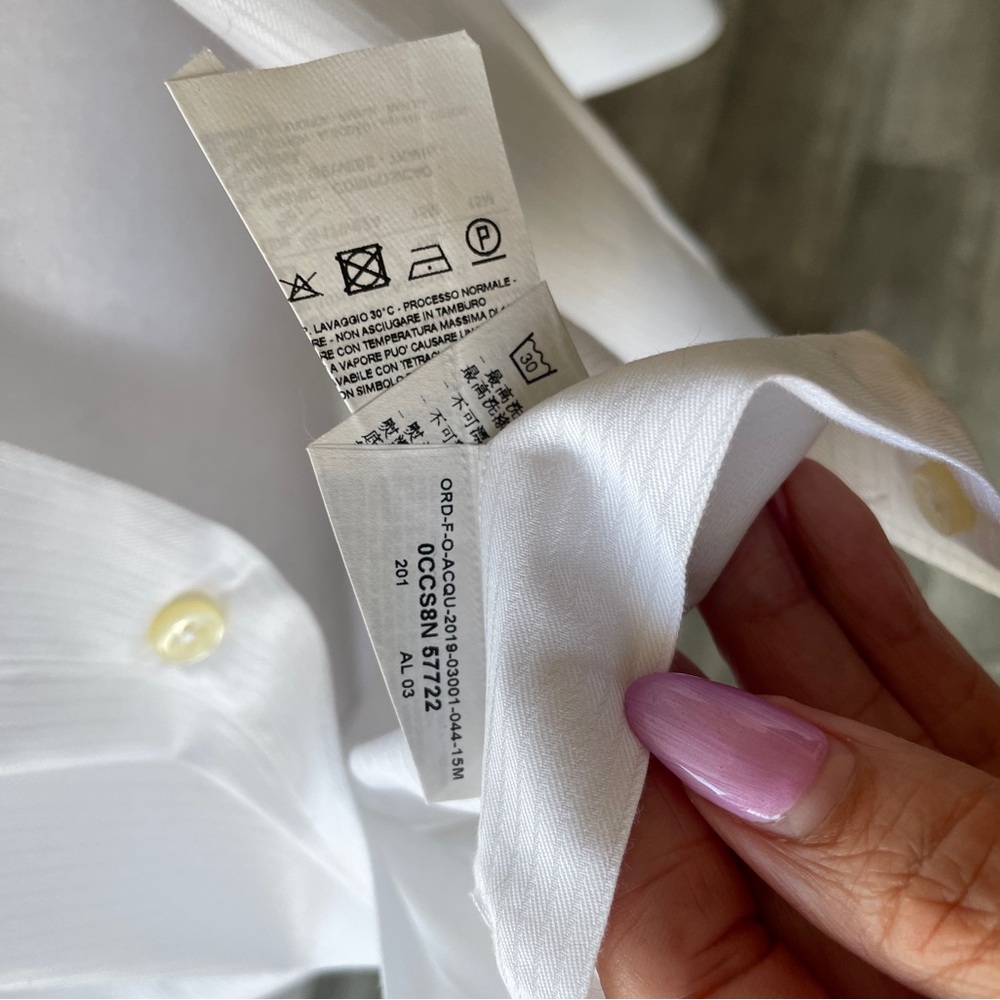 Armani Collezioni White Casual Button Down Shirt - Picture 4 of 8